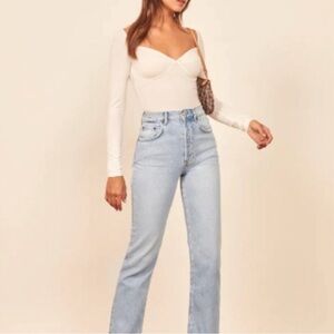 NWT Reformation Cynthia High Rise Straight Jeans